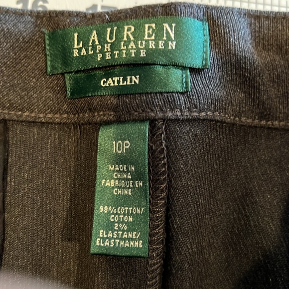 NWT Lauren Ralph Lauren charcoal gray Cotton Blend Chino Catlin Pant Sz 10petite - Picture 3 of 5